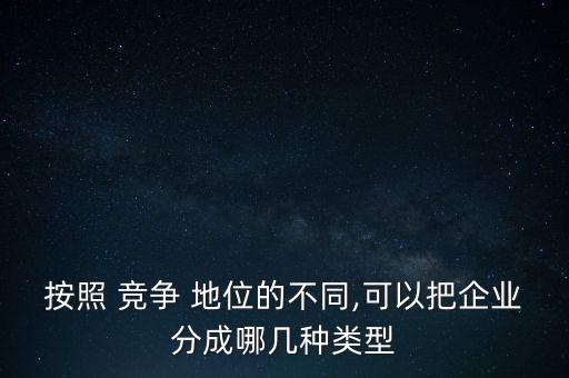 按照 競(jìng)爭(zhēng) 地位的不同,可以把企業(yè)分成哪幾種類型