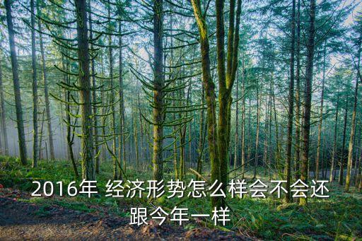 2016年 經濟形勢怎么樣會不會還跟今年一樣