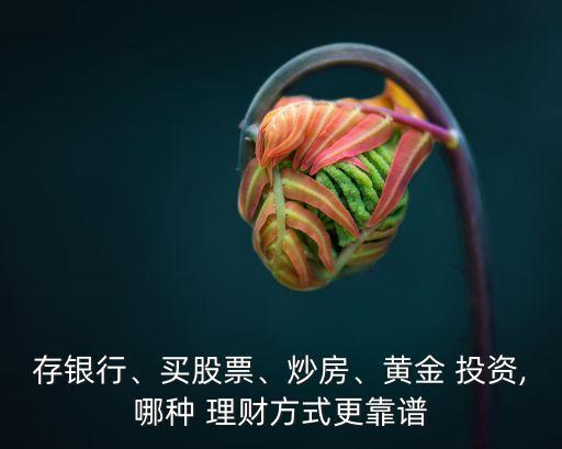 存銀行、買股票、炒房、黃金 投資,哪種 理財(cái)方式更靠譜