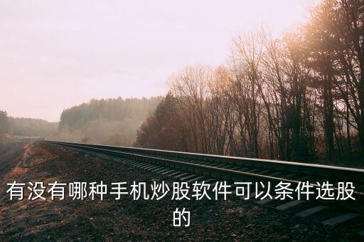 有沒(méi)有哪種手機(jī)炒股軟件可以條件選股的