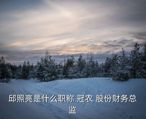 邱照亮是什么職稱(chēng) 冠農(nóng) 股份財(cái)務(wù)總監(jiān)