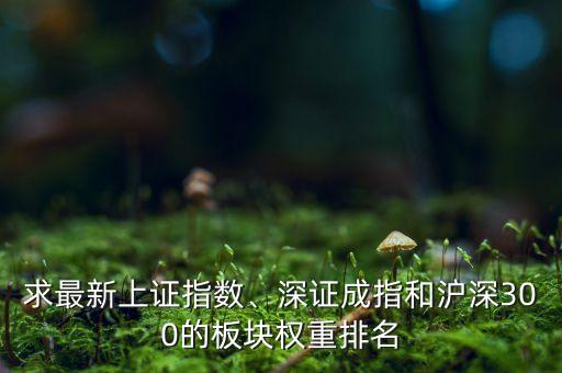求最新上證指數(shù)、深證成指和滬深300的板塊權(quán)重排名