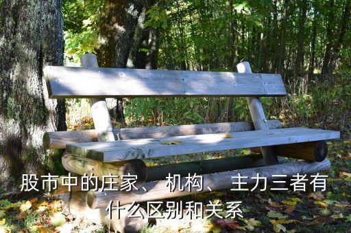 股市中的莊家、 機(jī)構(gòu)、 主力三者有什么區(qū)別和關(guān)系