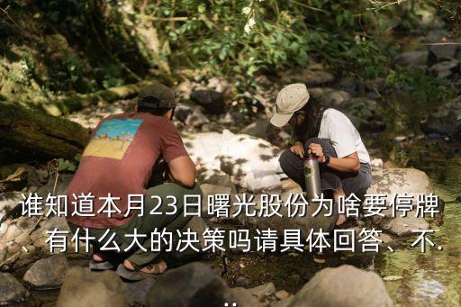 誰(shuí)知道本月23日曙光股份為啥要停牌、有什么大的決策嗎請(qǐng)具體回答、不...