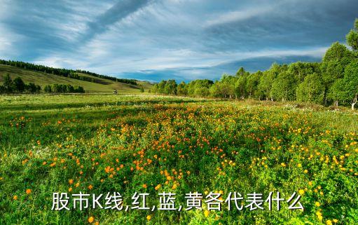 股市K線(xiàn),紅,藍(lán),黃各代表什么