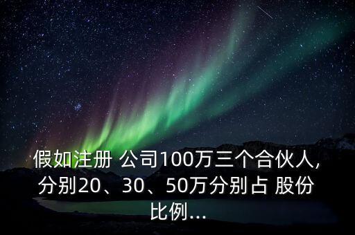 假如注冊 公司100萬三個合伙人,分別20、30、50萬分別占 股份比例...