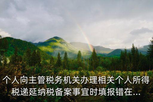 個人向主管稅務(wù)機(jī)關(guān)辦理相關(guān)個人所得稅遞延納稅備案事宜時填報錯在...
