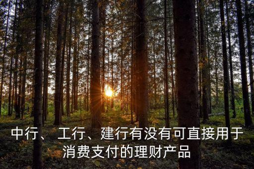 中行、 工行、建行有沒有可直接用于消費支付的理財產(chǎn)品