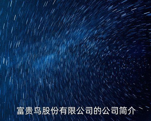  富貴鳥(niǎo)股份有限公司的公司簡(jiǎn)介
