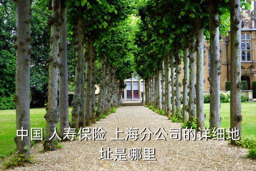 中國 人壽保險 上海分公司的詳細(xì)地址是哪里