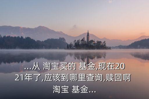 ...從 淘寶買(mǎi)的 基金,現(xiàn)在2021年了,應(yīng)該到哪里查詢,贖回啊 淘寶 基金...