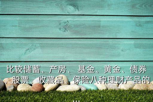 比較儲蓄、產(chǎn)房、 基金、黃金、債券、股票、收藏品、保險八種理財產(chǎn)品的...