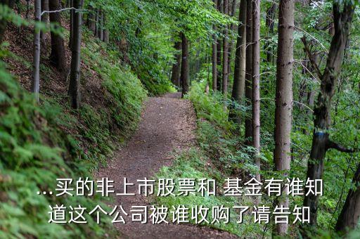 ...買的非上市股票和 基金有誰知道這個(gè)公司被誰收購了請告知