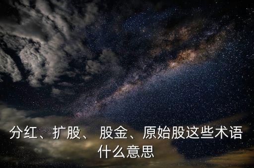 分紅、擴(kuò)股、 股金、原始股這些術(shù)語什么意思