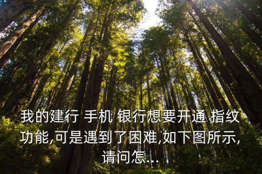 我的建行 手機(jī) 銀行想要開(kāi)通 指紋功能,可是遇到了困難,如下圖所示,請(qǐng)問(wèn)怎...