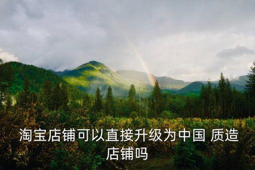  淘寶店鋪可以直接升級為中國 質造店鋪嗎