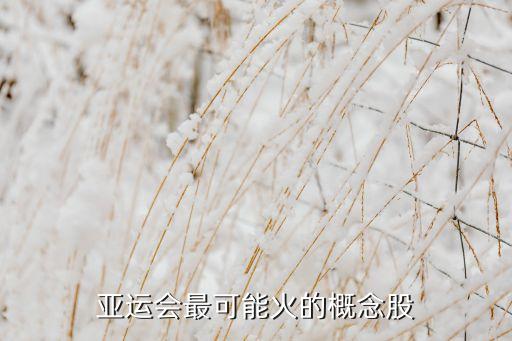 亞運(yùn)會最可能火的概念股