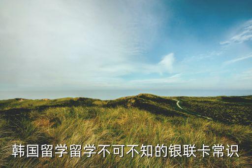 韓國留學(xué)留學(xué)不可不知的銀聯(lián)卡常識(shí)
