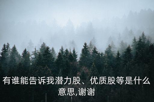 有誰(shuí)能告訴我潛力股、優(yōu)質(zhì)股等是什么意思,謝謝