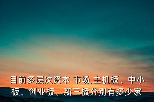 目前多層次資本 市場(chǎng),主機(jī)板、中小板、創(chuàng)業(yè)板、新三板分別有多少家