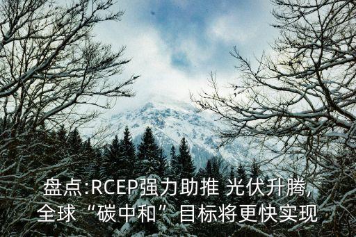 盤點:RCEP強力助推 光伏升騰,全球“碳中和”目標將更快實現(xiàn)