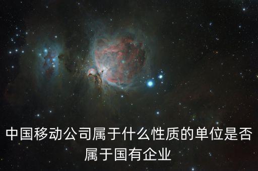 中國移動(dòng)公司屬于什么性質(zhì)的單位是否屬于國有企業(yè)