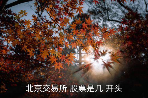 北京交易所 股票是幾 開(kāi)頭
