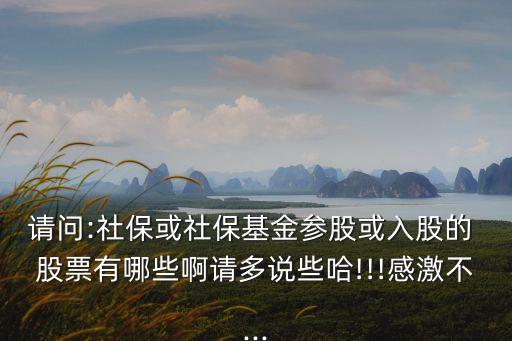 請問:社保或社?；饏⒐苫蛉牍傻?股票有哪些啊請多說些哈!!!感激不...