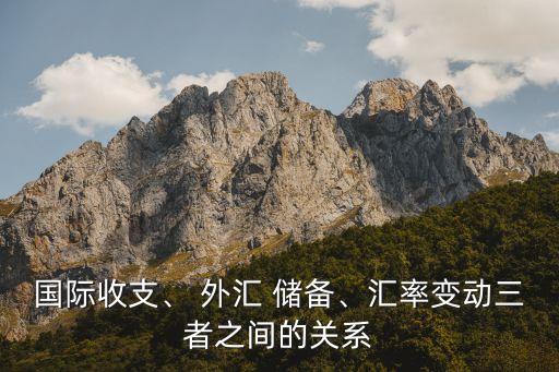 國際收支、 外匯 儲備、匯率變動三者之間的關(guān)系