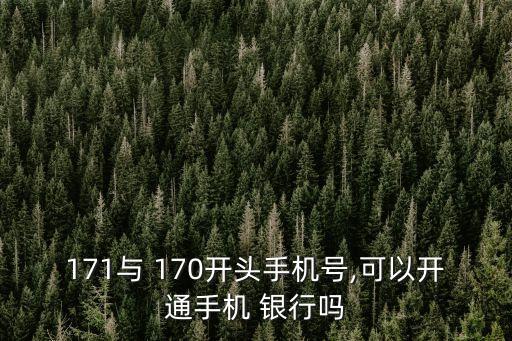 171與 170開頭手機(jī)號,可以開通手機(jī) 銀行嗎