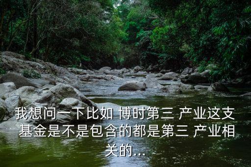 我想問一下比如 博時第三 產(chǎn)業(yè)這支 基金是不是包含的都是第三 產(chǎn)業(yè)相關的...