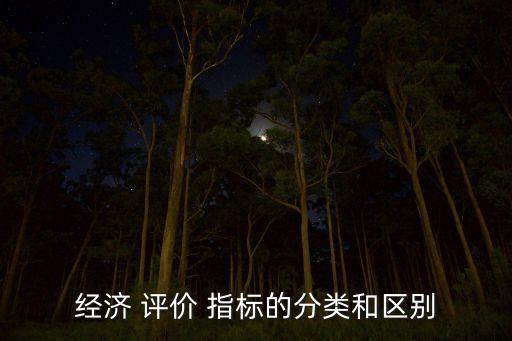 經(jīng)濟(jì) 評價(jià) 指標(biāo)的分類和區(qū)別