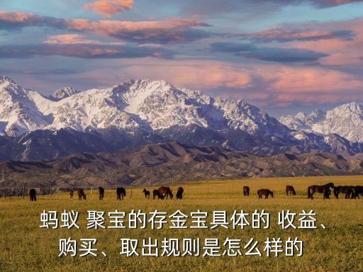  螞蟻 聚寶的存金寶具體的 收益、購買、取出規(guī)則是怎么樣的