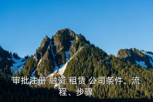 審批注冊 融資 租賃 公司條件、流程、步驟