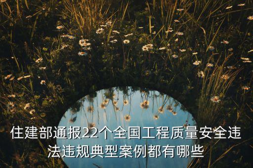 住建部通報(bào)22個全國工程質(zhì)量安全違法違規(guī)典型案例都有哪些