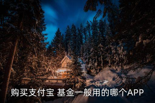 購(gòu)買支付寶 基金一般用的哪個(gè)APP