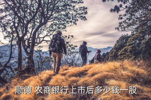  順德 農商銀行上市后多少錢一股