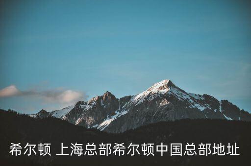 希爾頓 上?？偛肯栴D中國(guó)總部地址