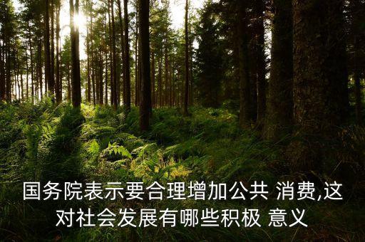 國務(wù)院表示要合理增加公共 消費(fèi),這對(duì)社會(huì)發(fā)展有哪些積極 意義