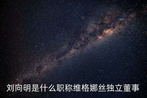 劉向明是什么職稱(chēng)維格娜絲獨(dú)立董事