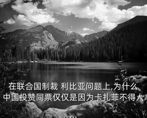 在聯(lián)合國(guó)制裁 利比亞問(wèn)題上,為什么中國(guó)投贊同票僅僅是因?yàn)榭ㄔ撇坏萌?..