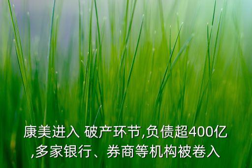 康美進(jìn)入 破產(chǎn)環(huán)節(jié),負(fù)債超400億,多家銀行、券商等機(jī)構(gòu)被卷入