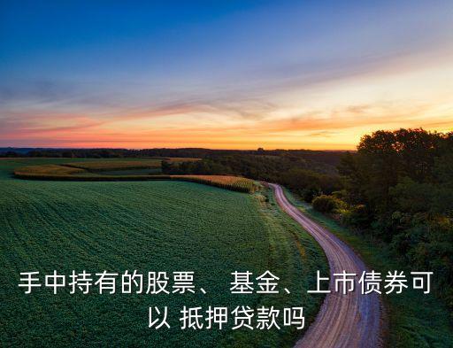 手中持有的股票、 基金、上市債券可以 抵押貸款嗎