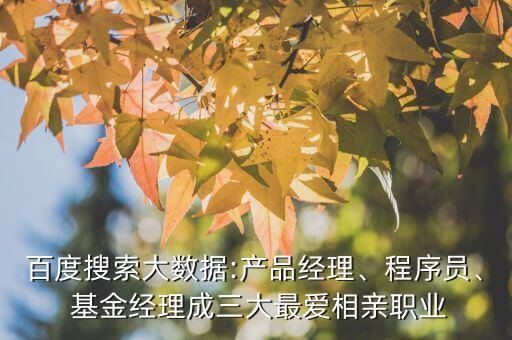 百度搜索大數(shù)據(jù):產(chǎn)品經(jīng)理、程序員、 基金經(jīng)理成三大最愛(ài)相親職業(yè)
