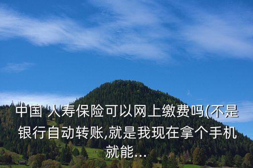 中國 人壽保險可以網(wǎng)上繳費(fèi)嗎(不是 銀行自動轉(zhuǎn)賬,就是我現(xiàn)在拿個手機(jī)就能...