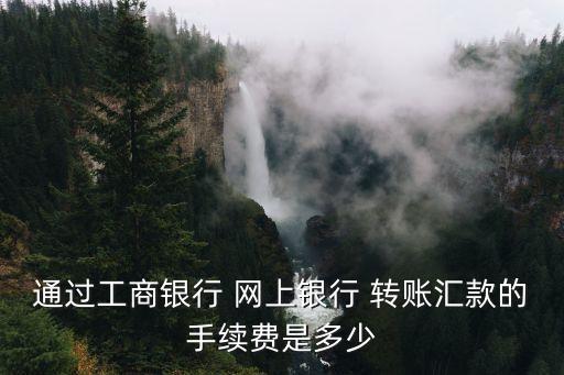 通過工商銀行 網上銀行 轉賬匯款的手續(xù)費是多少