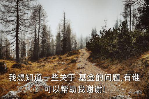 我想知道一些關(guān)于 基金的問題,有誰(shuí)可以幫助我謝謝!