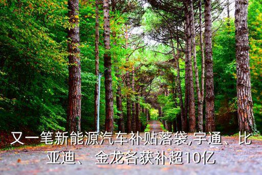 又一筆新能源汽車補(bǔ)貼落袋,宇通、比亞迪、 金龍各獲補(bǔ)超10億