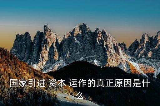 國家引進(jìn) 資本 運作的真正原因是什么