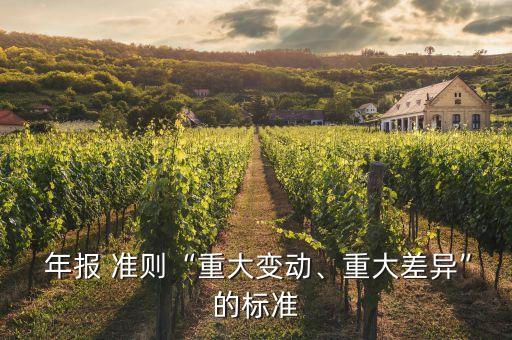  年報 準(zhǔn)則“重大變動、重大差異”的標(biāo)準(zhǔn)